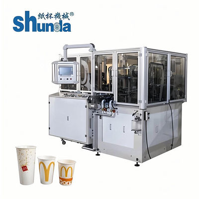 کیفیت خودکار ماشین کاغذ جام، کاغذ فنجان نوشیدنی سرد 100cups ماشین با سرعت بالا / دقیقه کارخانه